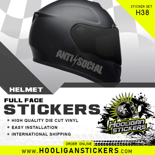 ANTI SOCIAL Full Face Helmet Stickers (H38)