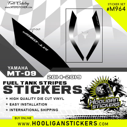 Yamaha MT-09 curve fuel tank stickers [M952]