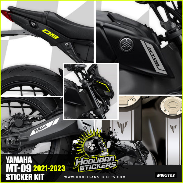 Yamaha MT09 2021-2022 Fuel tank stripes sticker [G304] – Hooligan Stickers