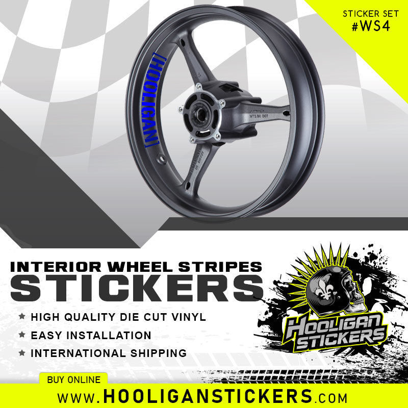 HOOLIGAN WHEEL RIM DECALS for 17 inch wheels sticker set [WS4]