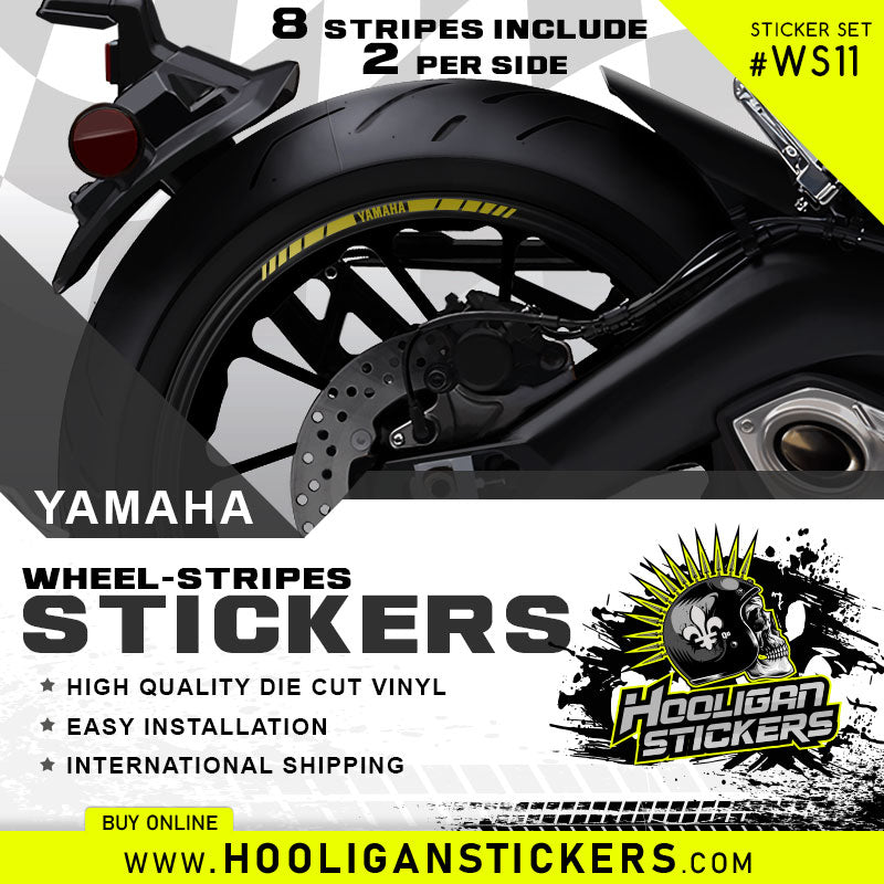 Yamaha WHEEL STRIPES wheels lip rim stickers [WS11]