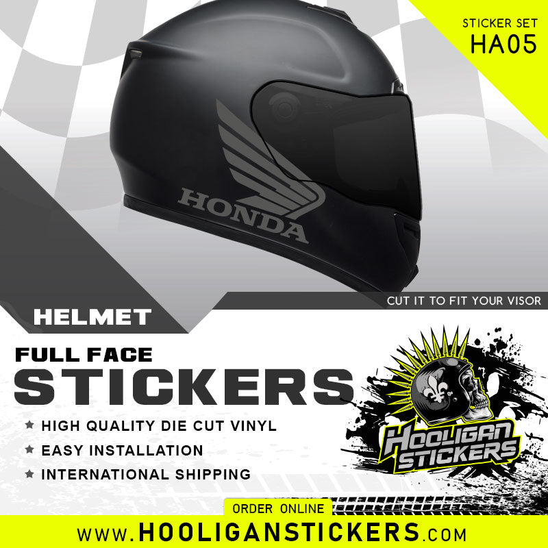 Honda decals on a fullface helmet