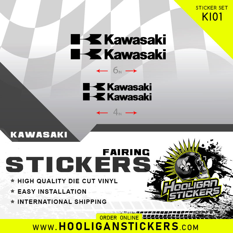 Kawasaki logo vinyl decals sticker 6 inch