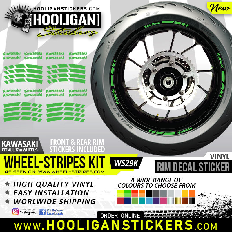 Kawasaki wheel rim decals