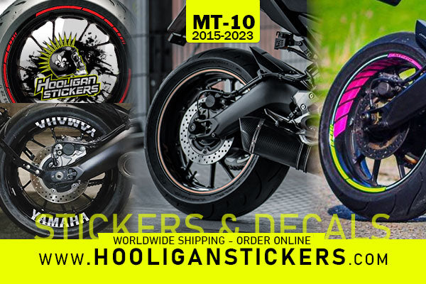 Adesivi ruote moto strisce cerchi per YAMAHA MT-10 MT10 Racing 4 wheel  stickers