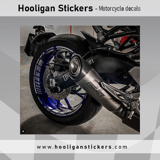 Motorcycle wheel rim decals rear wheel graphic