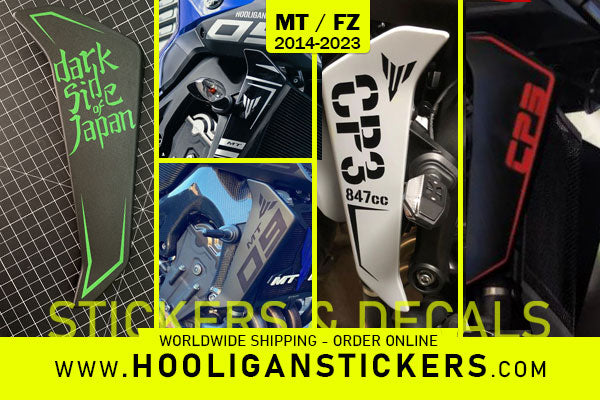Yamaha MT and FZ series radiator fairing stickers - radiator side cover ...