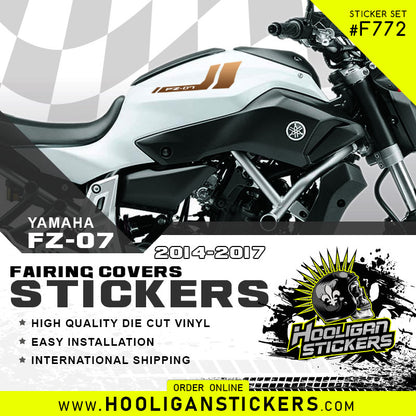 Yamaha FZ-07 fuel tank twin stripes sticker [F772]