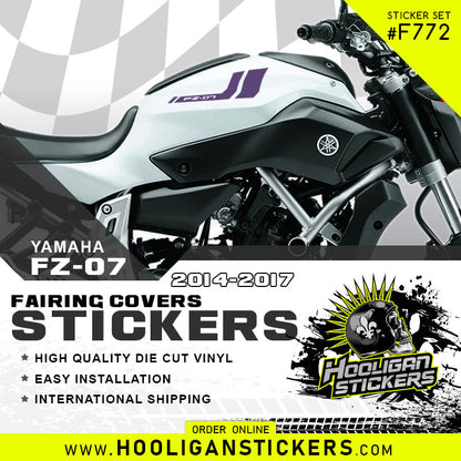 Yamaha FZ-07 fuel tank twin stripes sticker [F772]