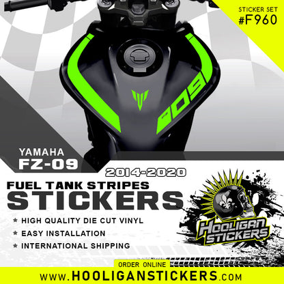 Yamaha FZ-09 curve fuel tank stickers [F960]