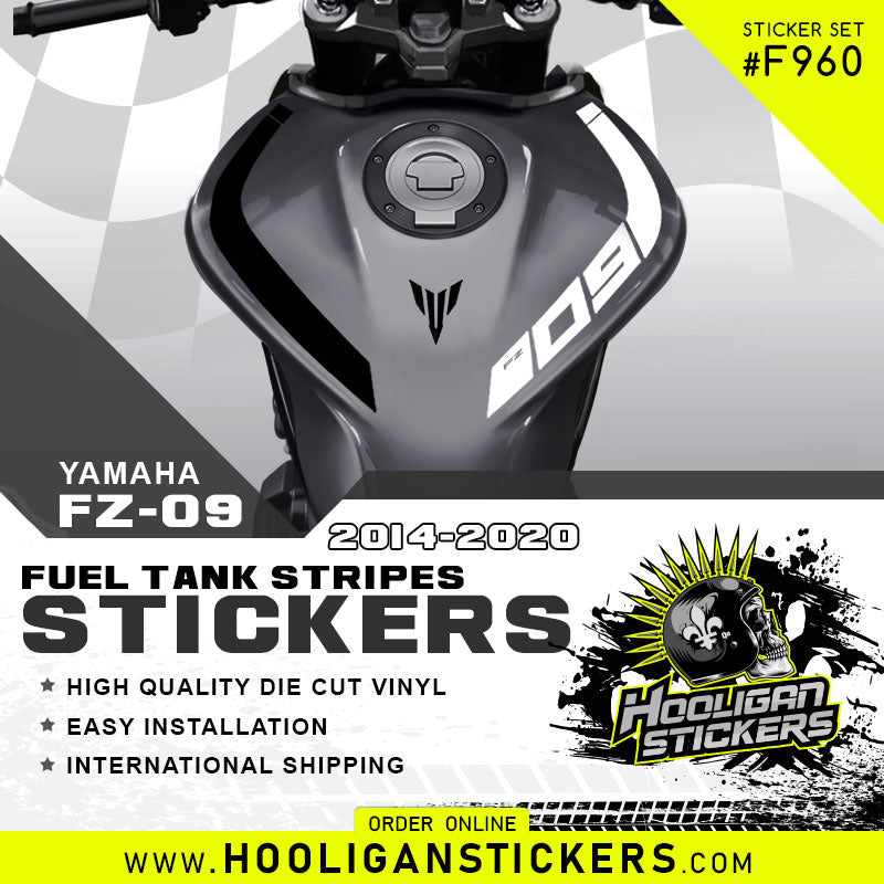 Yamaha FZ-09 curve fuel tank stickers [F960]