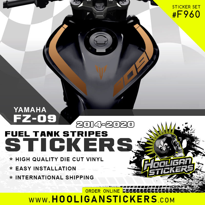 Yamaha FZ-09 curve fuel tank stickers [F960]