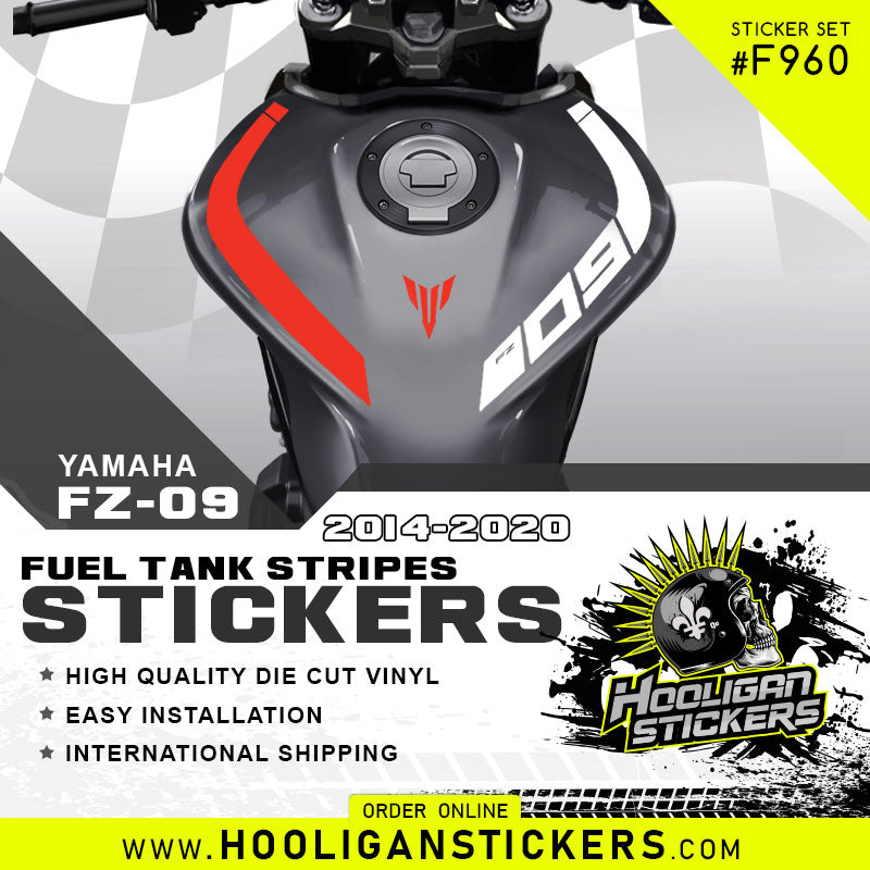 Yamaha FZ-09 curve fuel tank stickers [F960]