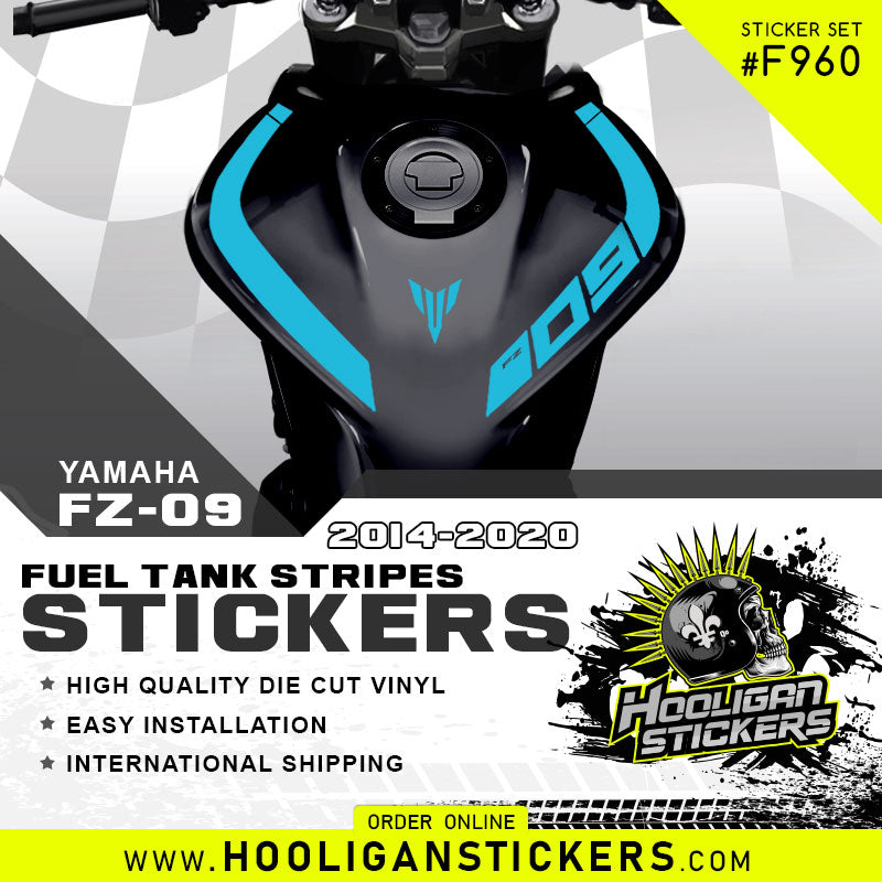 Yamaha FZ-09 curve fuel tank stickers [F960]