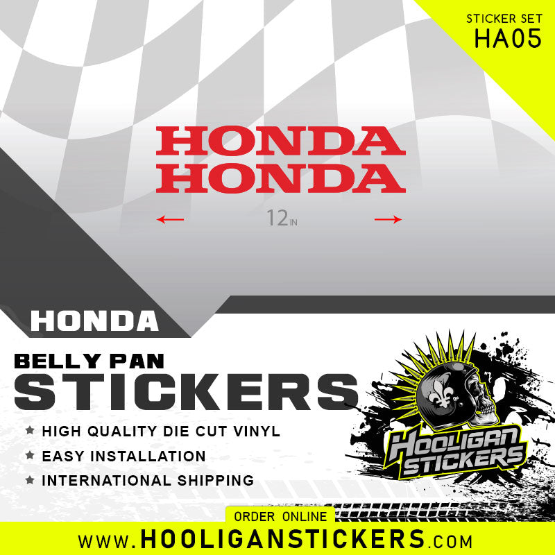 12” Honda belly pan stickers [HA05]