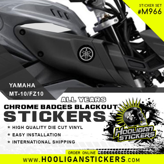 Yamaha MT10 FZ10 blackout emblems sticker package - M966