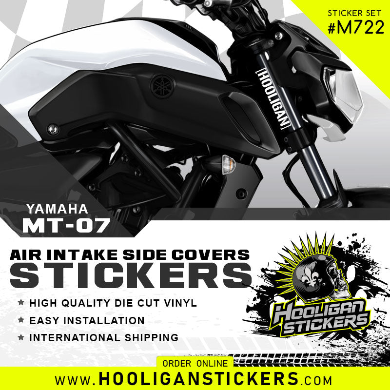MT-07 Hooligan fork decal vinyl sticker set. [M722] – Hooligan Stickers