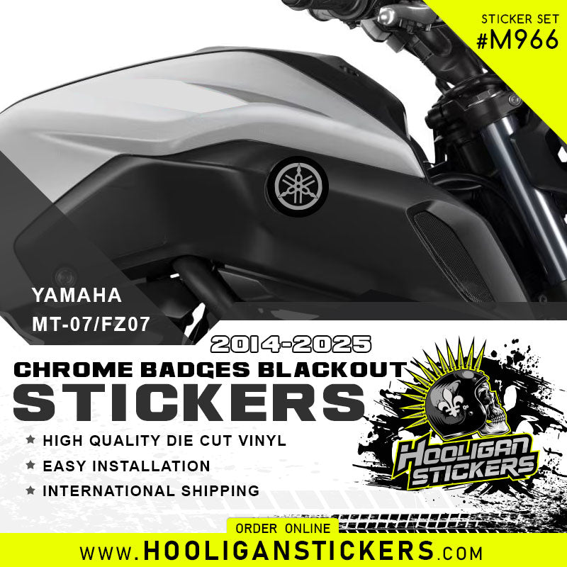 Yamaha MT07 FZ07 blackout emblems TUNING FORK sticker package - M966