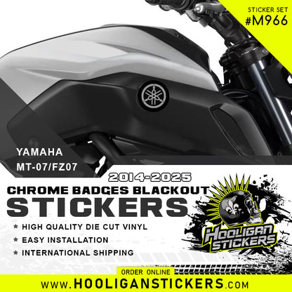 Yamaha MT07 FZ07 blackout emblems TUNING FORK sticker package - M966