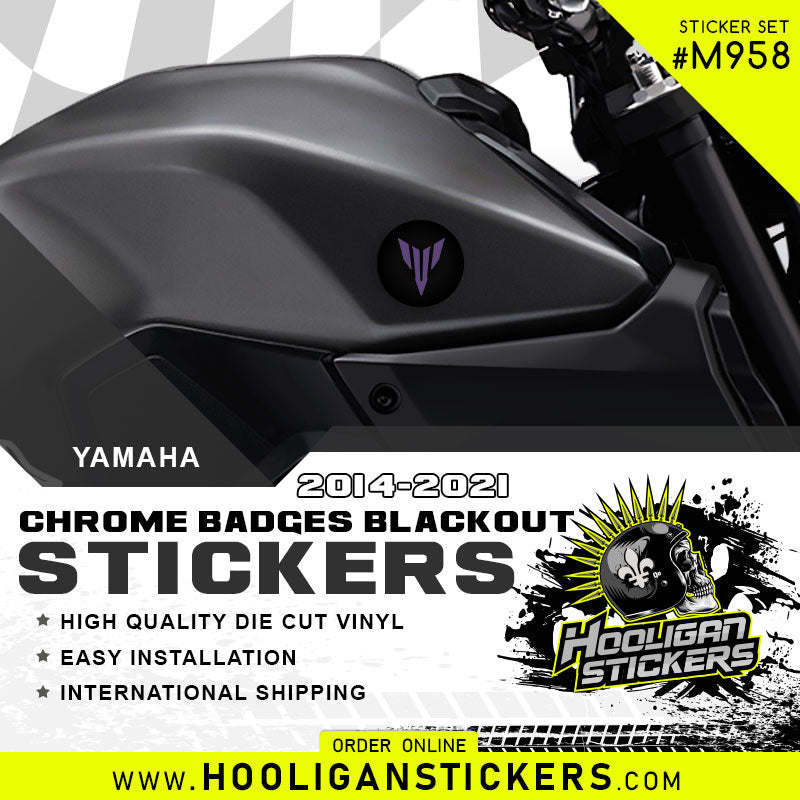 Yamaha emblems blackout MT sticker package - M958