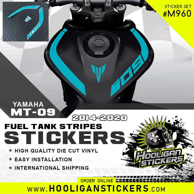 Yamaha MT-09 curve fuel tank stickers [M960]