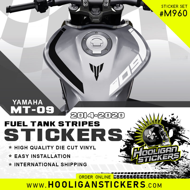 Yamaha MT-09 curve fuel tank stickers [M960]