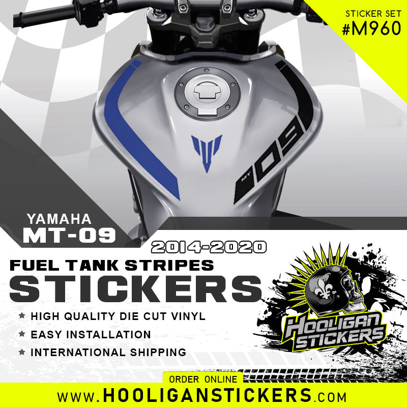 Yamaha MT-09 curve fuel tank stickers [M960]