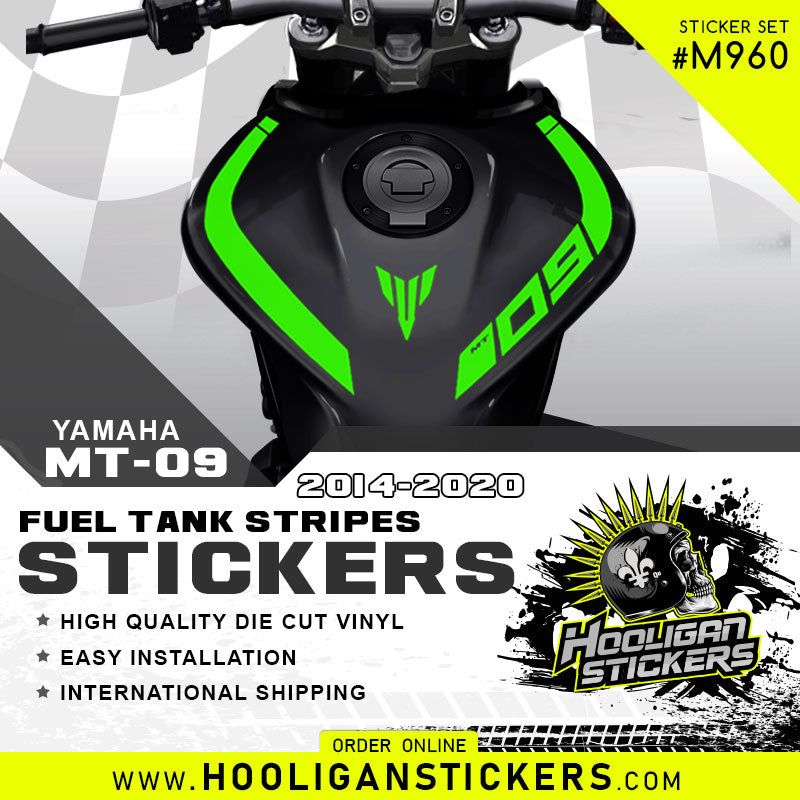 Yamaha MT-09 curve fuel tank stickers [M960]