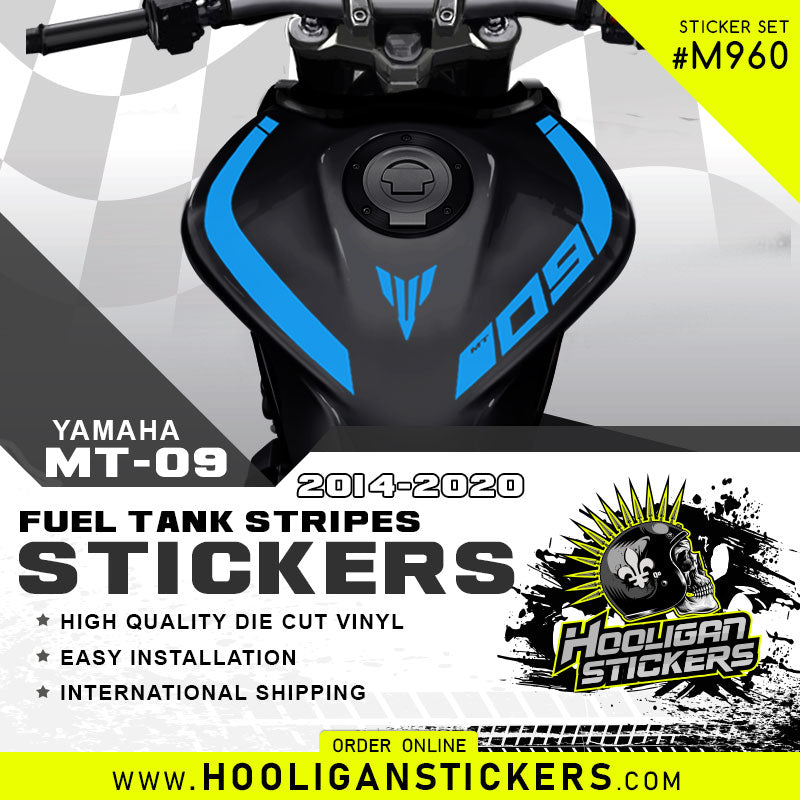 Yamaha MT-09 curve fuel tank stickers [M960]