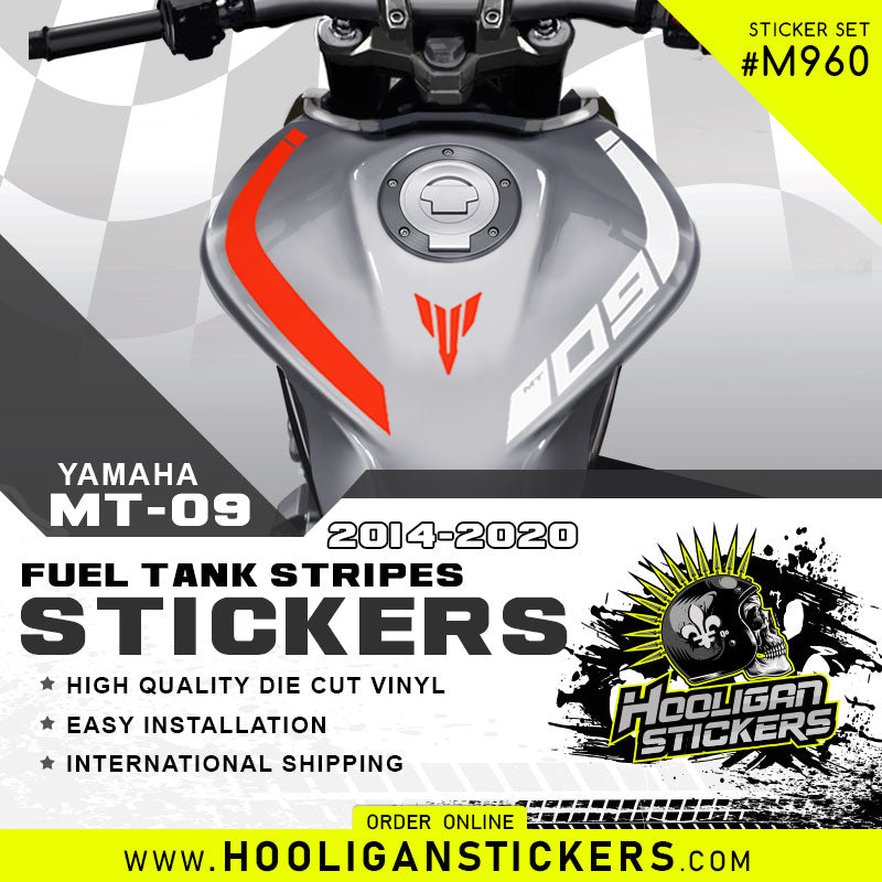 Yamaha MT-09 curve fuel tank stickers [M960]