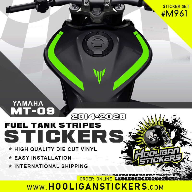 Yamaha MT-09 / FZ-09 curve fuel tank stickers [M961]