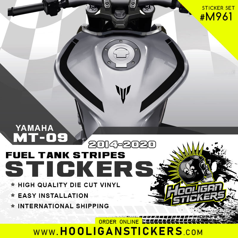 Yamaha MT-09 / FZ-09 curve fuel tank stickers [M961]