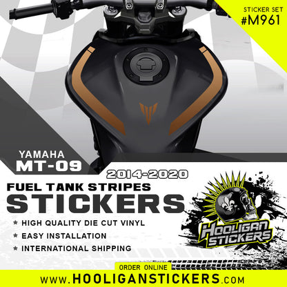 Yamaha MT-09 / FZ-09 curve fuel tank stickers [M961]