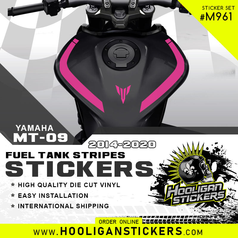 Yamaha MT-09 / FZ-09 curve fuel tank stickers [M961]