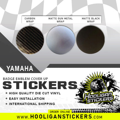 Blackout chrome yamaha emblem badge cover-up AUTOBOTS sticker kit (M995)