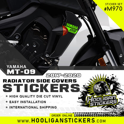 Yamaha MT-09 FZ-09 radiator side cover stickers [M970]