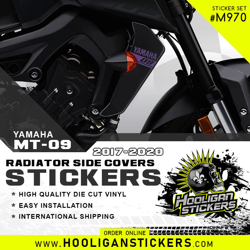 Yamaha MT-09 FZ-09 radiator side cover stickers [M970]