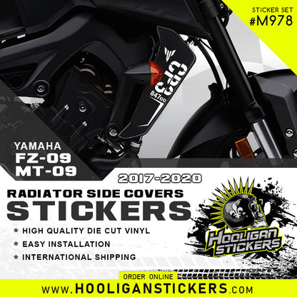 Yamaha MT-09 FZ-09 radiator side cover stickers M978