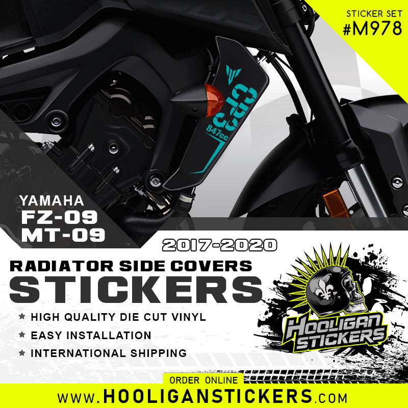 Yamaha FZ-09/MT-09 CP3 radiator covers sticker [M978]