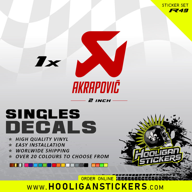 High quality 2-inch Akrapovic stickers vinyl decal [R49]