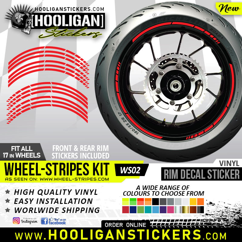 red Unbranded wheel rim decals premium quality vinyl stickers [WS02]