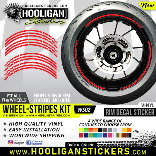 Unbranded WHEEL STRIPES 9mm lip rim stickers decal [WS02]