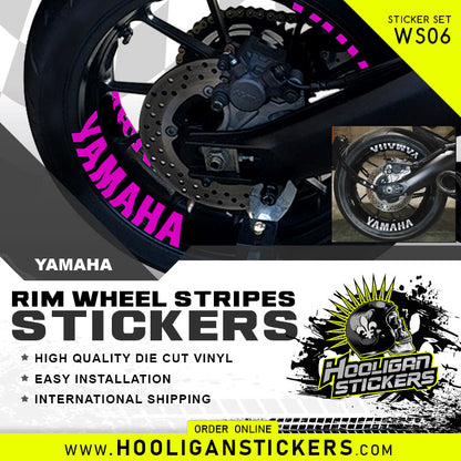 Yamaha WHEEL RIM DECALS curve and extend onto the lip [WS06]