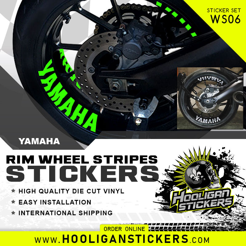 Yamaha WHEEL RIM DECALS curve and extend onto the lip [WS06]