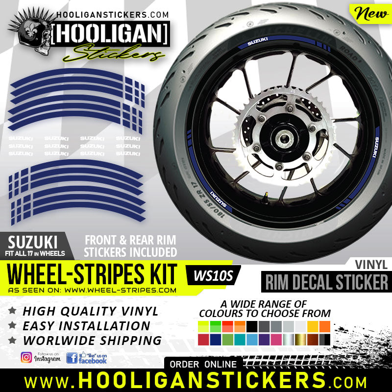 Suzuki wheel rim decals top quality vinyl stickers [WS10S]
