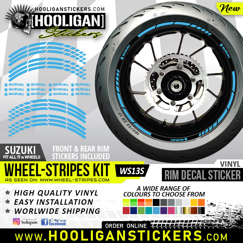 Suzuki wheel rims decal Premium vinyl stickers [WS13S]