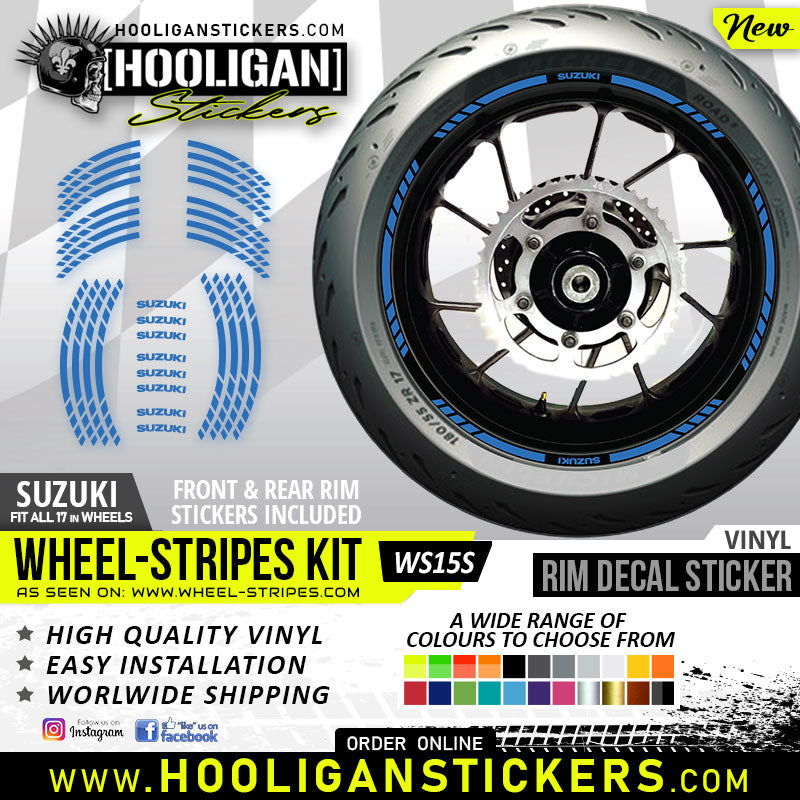Suzuki wheel rim decals top quality vinyl stickers [WS15S]