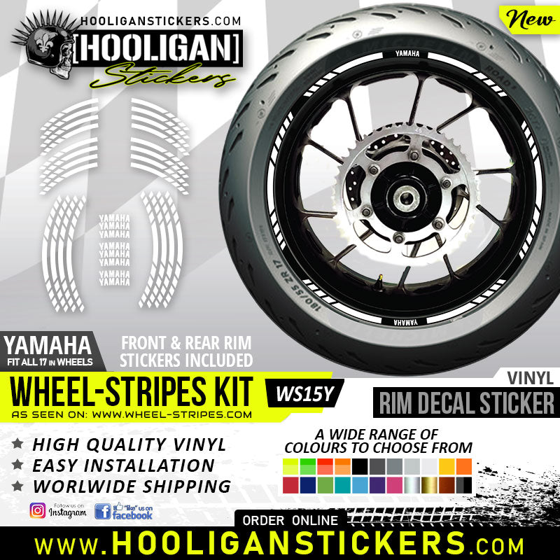 Yamaha wheel rim decals custom vinyl stickers [WS15Y]