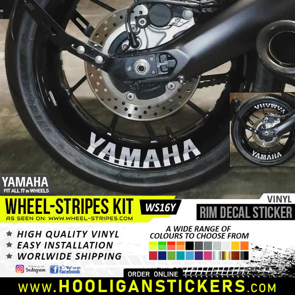 Yamaha WHEEL STRIPES curve interior *rim lip bleed* stickers [WS06]