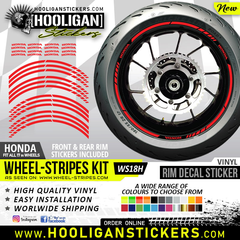 Honda wheel rim decals 10mm lip stickers [WS18H]